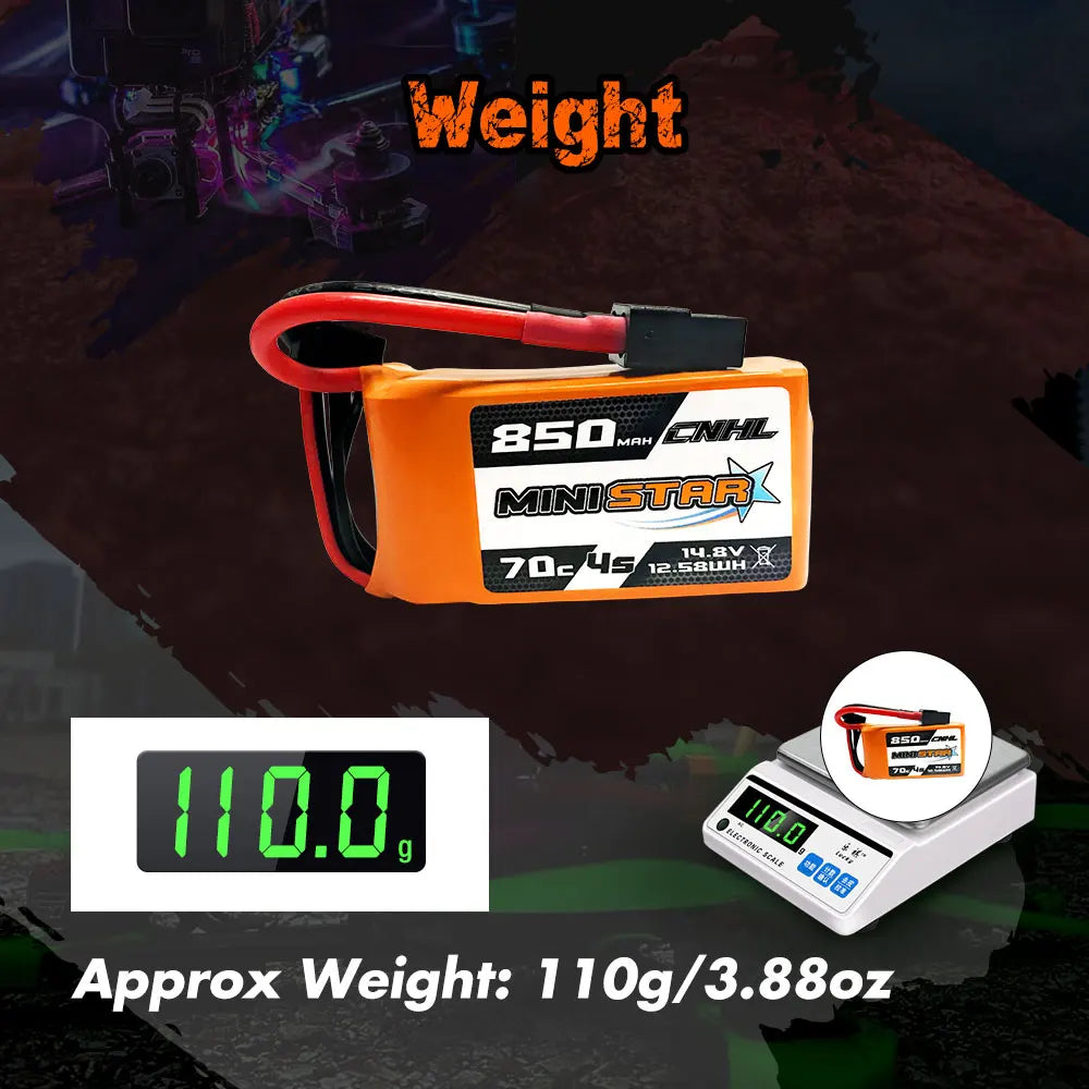 2/4PCS CNHL 4S 14.8V Lipo Battery for FPV - 850mAh 70C MiniStar Series With XT60 Plug For RC FPV Racing Drone Mini Quadcopter Airplane 14 2/4PCS CNHL 4S 14.8V Lipo Battery for FPV, 850 MAH ZNHL MNOOUCG 14-8v 702 12-Sa