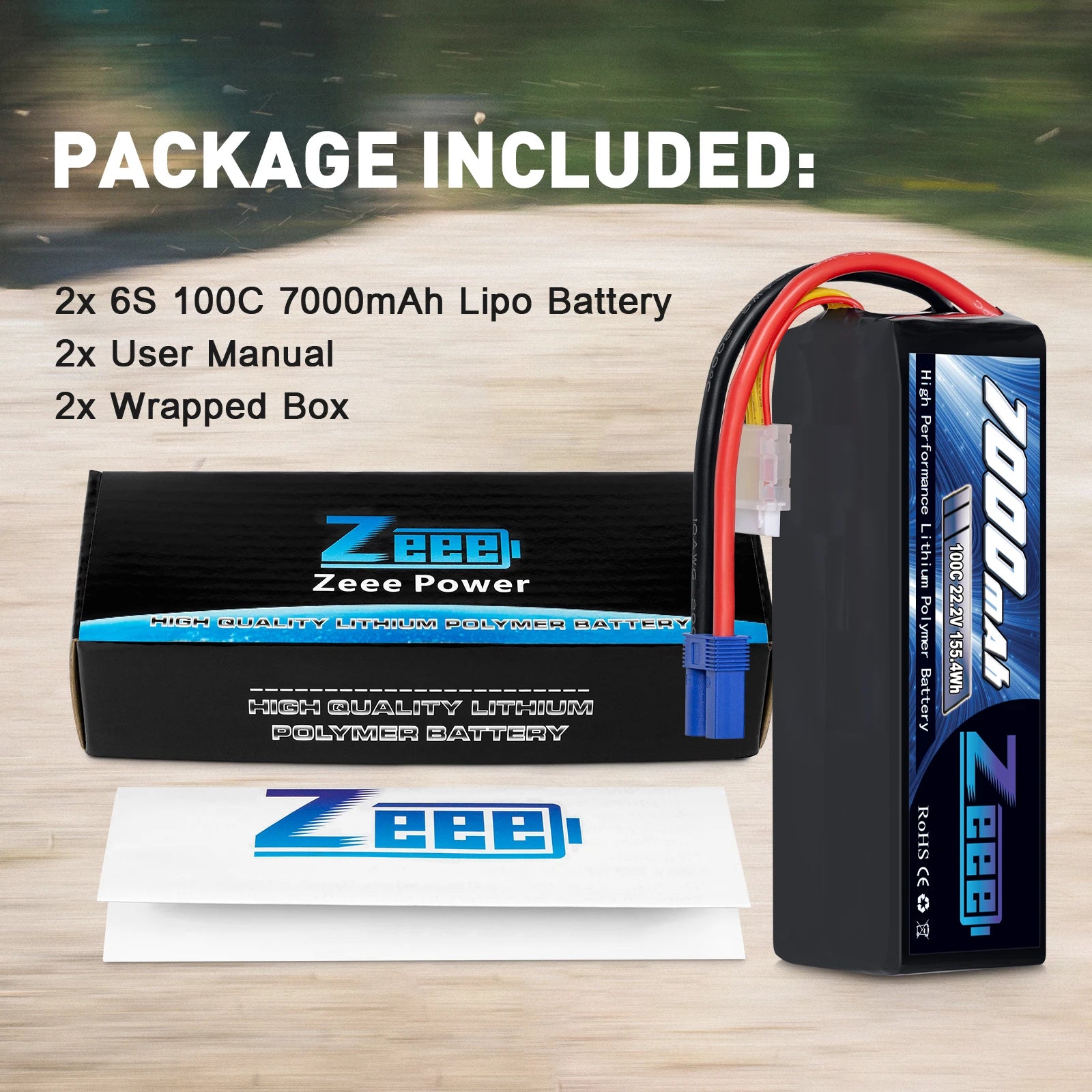 2Units Zeee Lipo Battery 4S 7000mAh 6S 14.8V
