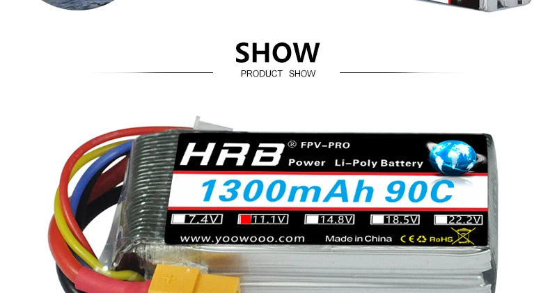 2PCS HRB Lipo Batterie 4S 5S 6S - 14,8 V 18,5 V 22,2 V 1300mah 1500mah 1800mah 2200mah 100C 50C XT60 Für RC FPV Quadcopter Drone 17 2PCS HRB Lipo Battery, SHOW PRODUCT SHOW @FPV_PRO H3B Power Li-Pol