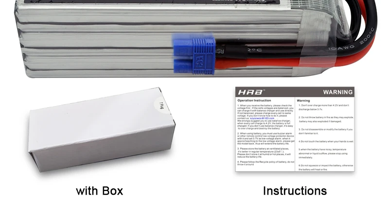 HRB Lipo Battery 2S 3S 4S 5S 6S 1300mah 1500mah 1800mah 2200mah 2600mah EC3 7.4V 11.1V 14.8V 18.5V 22.2V RC Airplane Drone Parts 16 HRB Lipo Battery, HAD WARNING Octritien pt TIAC eced with