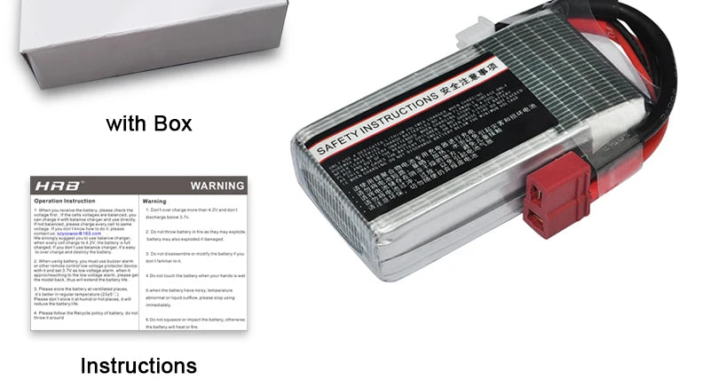 HRB 2S 3S 4S 5S 6S يبو بطارية 1500mah 7.4V 11.1V 14.8V 18.5V 22.2V يبو بطارية 65C ل RC سيارة الطائرات بدون طيار شاحنة تروجي طائرة طائرة بدون طيار FPV 15 with Box HAD WARNING Octritinieten Sticn t codr
