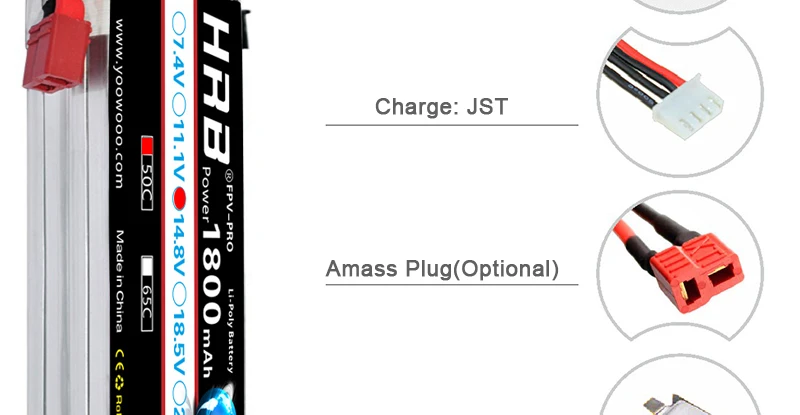 بطارية ليبو HRB 1800mah 2S 3S - 7.4V 11.1V XT60 T Deans 50C 14.8V 18.5V 22.2V 4S 5S 6S RC قطع غيار للسيارات والطائرات بدون طيار Mjx Bugs 10 HRB 1800mah 2S 3S Lipo Battery, AKKU Charged Rechargeble Powerful Li-Polymer Accessories Continuous Discharge
