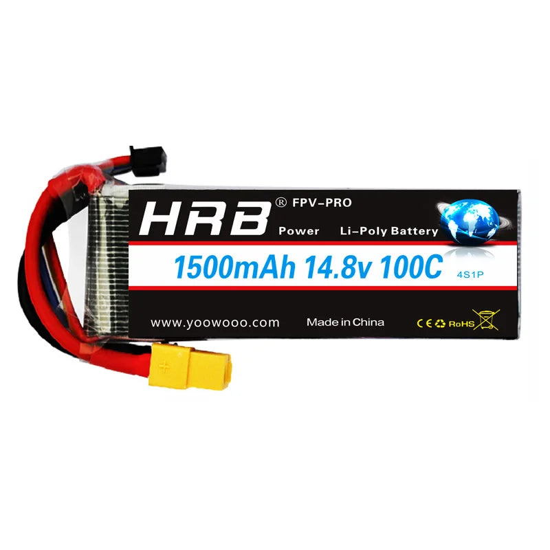 2PCS HRB Lipo Battery 4S 6S 14.8V 22.2V 1300mah 1500mah 1800mah 2200mah 90C 100C With XT60 For RC FPV Quadcopter Drone Airplane 12 2PCS HRB Lipo Battery, FPV_PRO Hrb Power Li-Poly Battery 1500mAh 14.8v