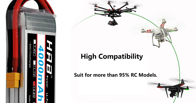 HRB 14.8V 4000mah Lipo Battery - 4S X