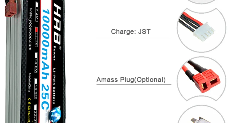 HRB 2S 3S 4S Lipo Battery, AKKU Charged Rechargeable Powerful Li-Polymer Accessories . 1