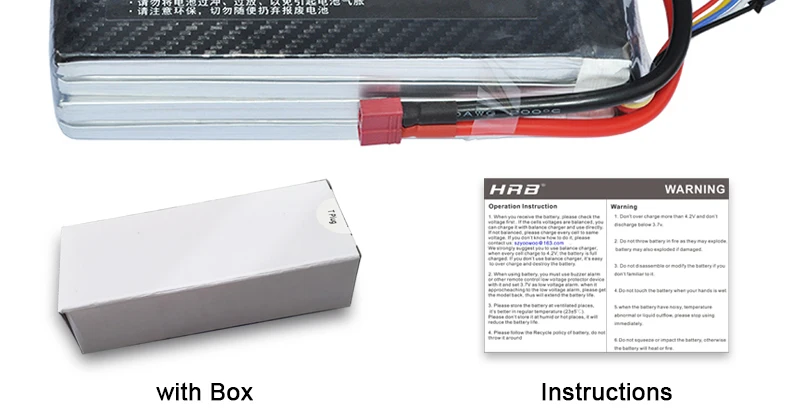 HRB 2S 3S 4S Lipo Battery, HAA WARNING Octritien mnattend [ Carhol! ece