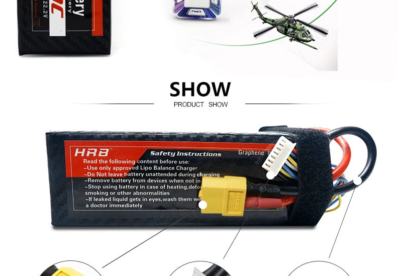 HRB Graphene 3S Lipo Battery - 11.1V 5000mah 6000mah 4000mah 3800mah 3000mah 2S 7.4V 4S 14.8V 5S 6S 22.2V RC Airplanes Parts XT60 12 HRB Graphene 3S Lipo Battery, 3 SHOW PRODUCT SHOW HrB Satety Instructions Graph