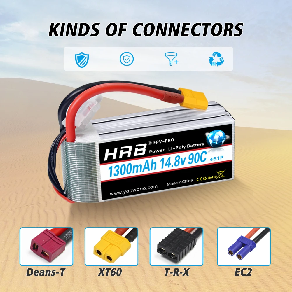 HRB Lipo 4S 6S Battery - 14.8V 22.2V 1300mah 1500mah 1800mah 2200mah 90C 100C With XT60 For RC FPV Quadcopter Drone Airplane 11 HRB Lipo 4S 6S Battery, Power China 00 o Deans-T XT6o T-R-