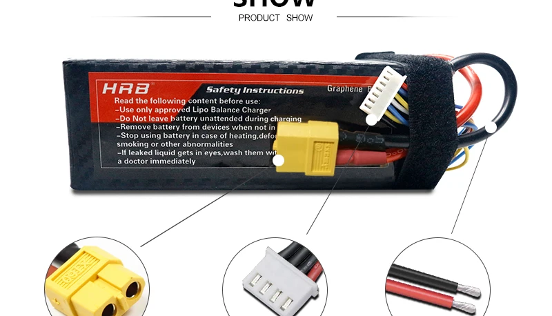 HRB Graphene 2S 7.4V 3000mah Lipo Battery, ArB SatetyInstructions Graphene Read the following content before