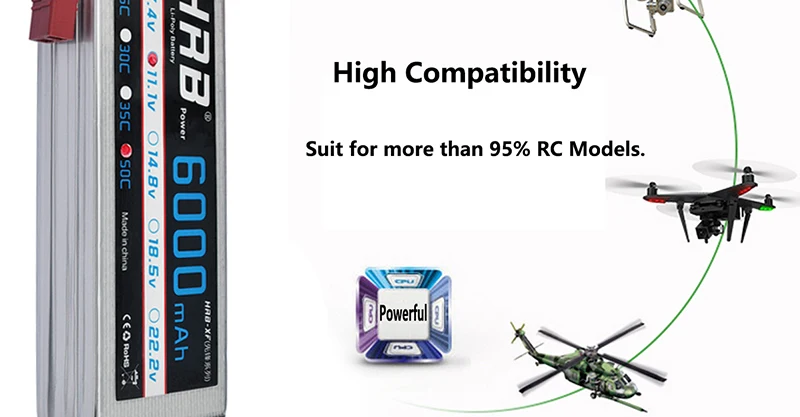 HRB 6000mah Lipo Battery, AKKU Charged Rechargeable Powerful Li-Polymer Accessories Dimensions 