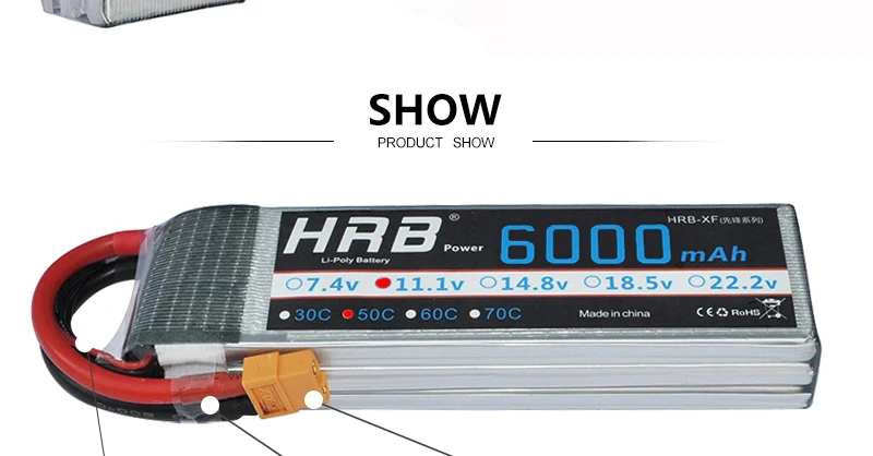 HRB 6000mah Lipo Battery, SHOW PRODUCT SHOW Cae Xfulah HaB pon