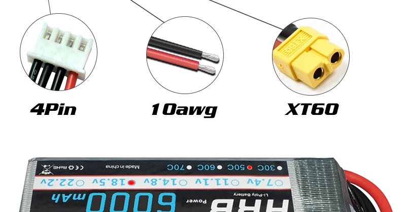 HRB 6000mah Lipo Battery, AKKU Charged Rechargeable Powerful Li-Polymer Accessories Dimensions 