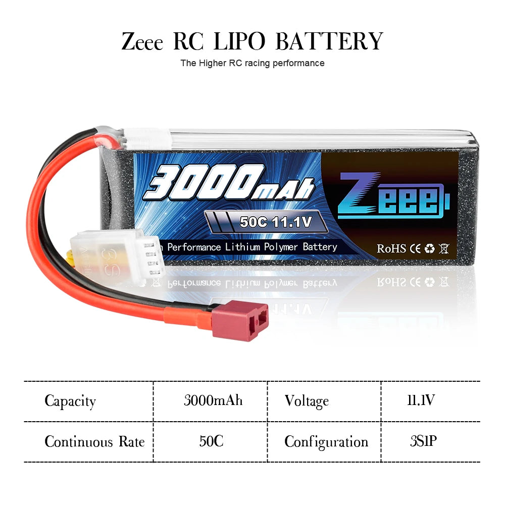 2 وحدة Zeee 11.1 فولت 50C 3000 مللي أمبير 3S بطارية ليبو بطارية لينة مع موصل عمداء لطائرة RC هليكوبتر RC طائرة سيارة شاحنة قارب FPV بطارية بدون طيار 19 Higher RC racing performance boddmab BPB 50C 11.1V Performance
