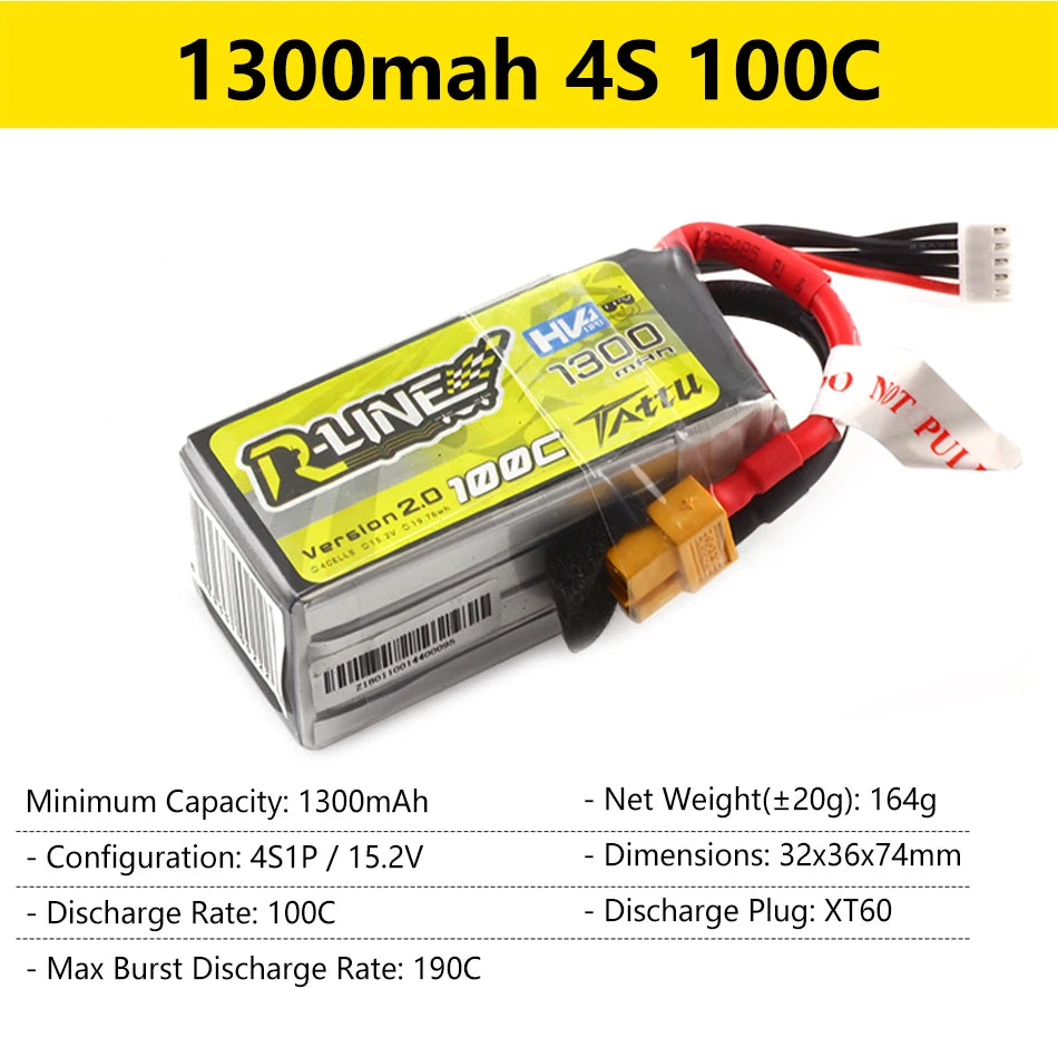 1300mah 4S 1O0C Minimum Capacity: 130OmAh
