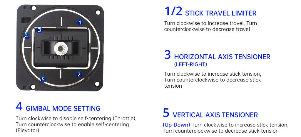 GIMBAL MODE SETTING 5 VERTICAL AXIS TENSION