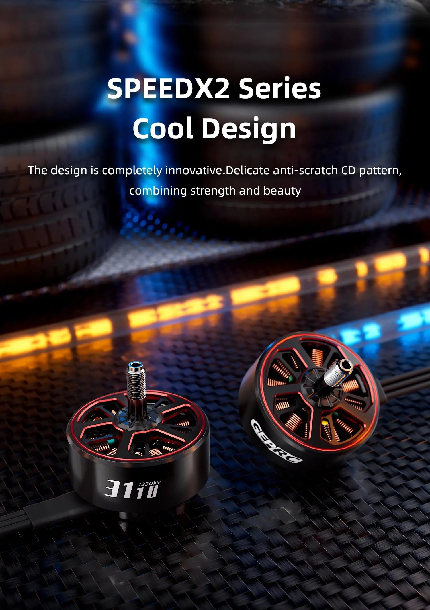 محرك GEPRC SPEEDX2 3110 900KV/1250KV - مناسب 8-10 بوصة طويلة المدى FPV Racing بدون فرش محرك RC بدون طيار كوادكوبتر قطع غيار 8 GEPRC SPEEDX2 3110 900KV/1250KV Motor, SPEEDX2 Series Cool Design The design is completely innovative Delicate anti-scra