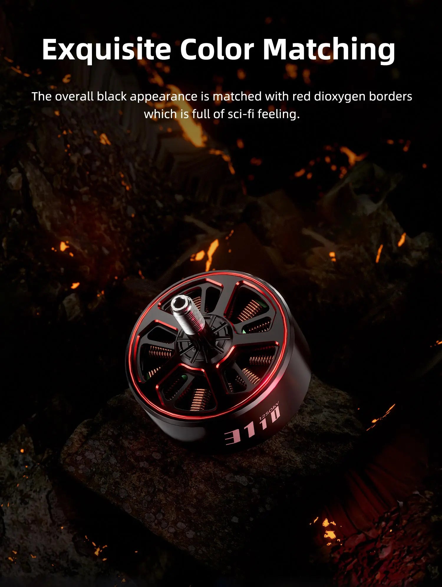 محرك GEPRC SPEEDX2 3110 900KV/1250KV - مناسب 8-10 بوصة طويلة المدى FPV Racing بدون فرش محرك RC بدون طيار كوادكوبتر قطع غيار 10 GEPRC SPEEDX2 3110 900KV/1250KV Motor, the overall black appearance is matched with red dioxygen borders which is full of sci-