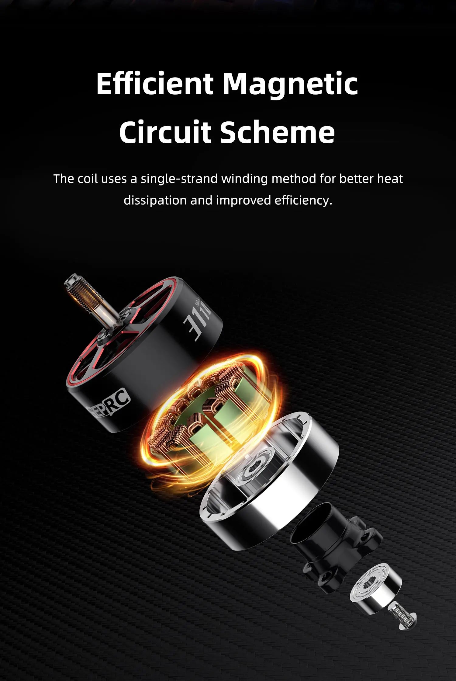 محرك GEPRC SPEEDX2 3110 900KV/1250KV - مناسب 8-10 بوصة طويلة المدى FPV Racing بدون فرش محرك RC بدون طيار كوادكوبتر قطع غيار 12 GEPRC SPEEDX2 3110 900KV/1250KV Motor, the coil uses a single-strand winding method for better heat dissipation