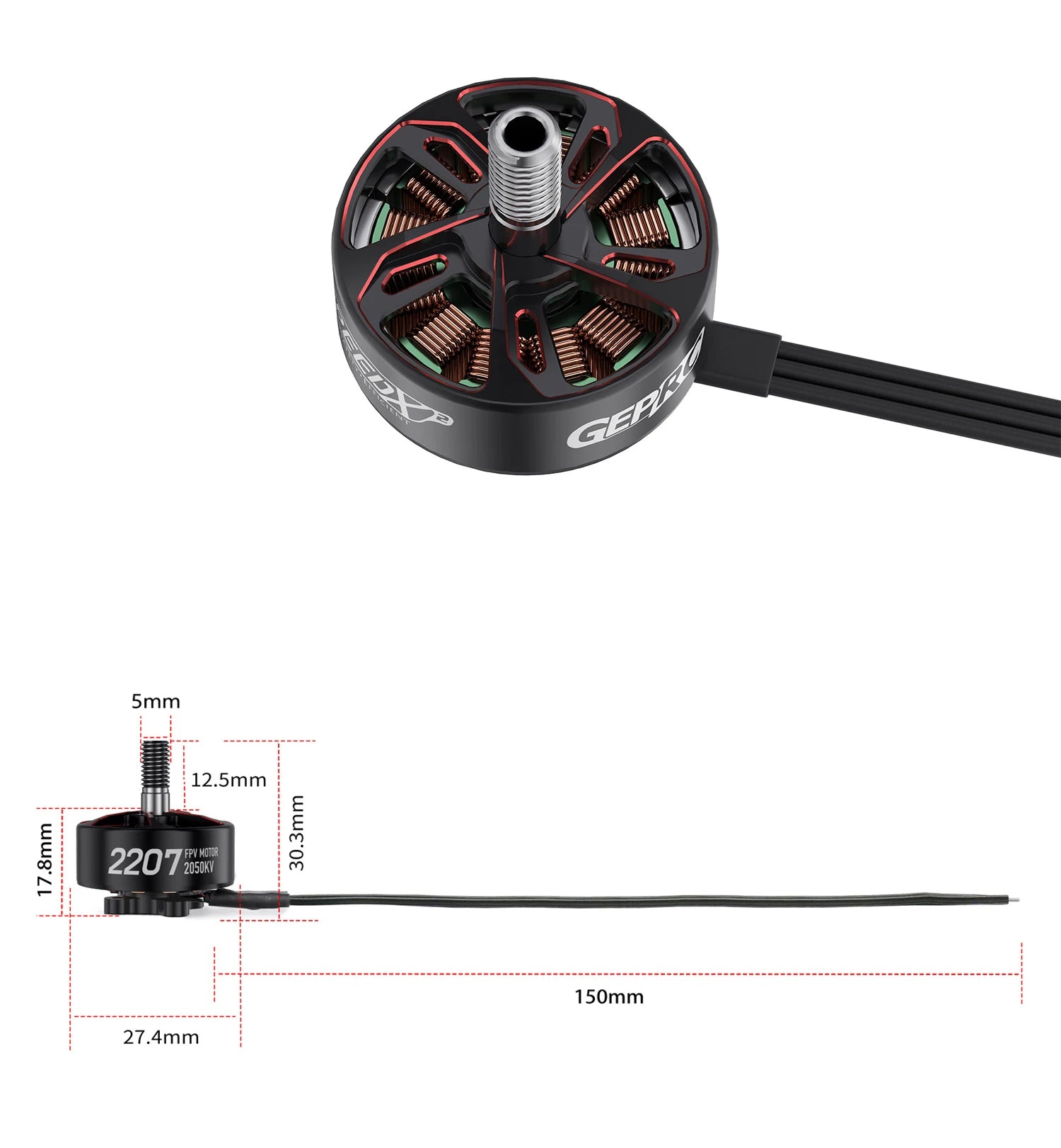 GEPRC SPEEDX2 2207 1960KV/2050KV Motor - 4-5 بوصة FPV Drone 6S Brushless Motor FPV RC Multicopter Racing Drone Parts DIY PART 12 GEPRC SPEEDX2 2207 1960KV/2050KV Motor, GEPRC SPEEDX2 2207 - 4-5 Inch FPV
