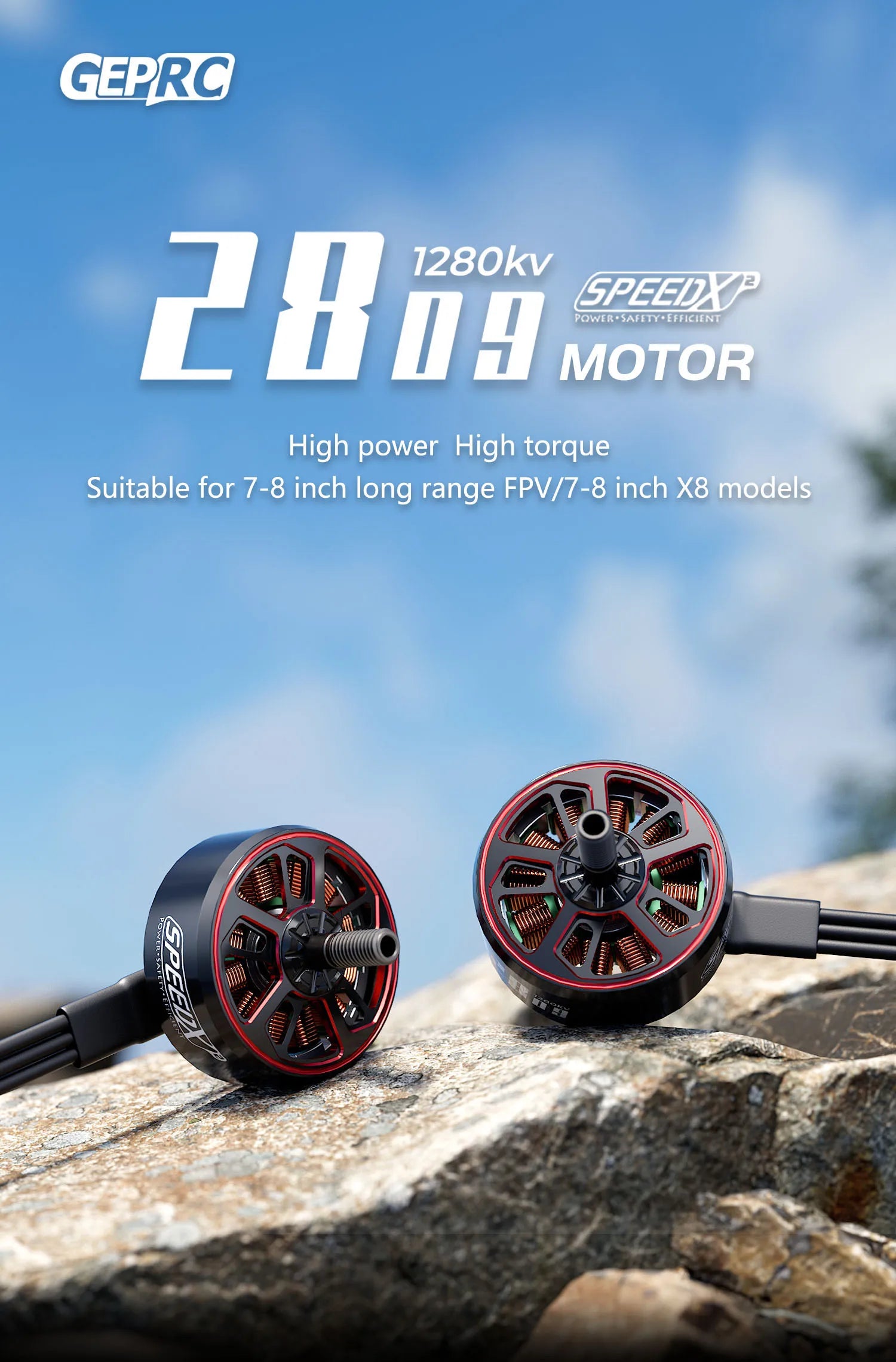 GEPRC SPEEDX2 2809 1280KV Motor, GEPRC 1280kv 2Xua pawcn GSPEED
