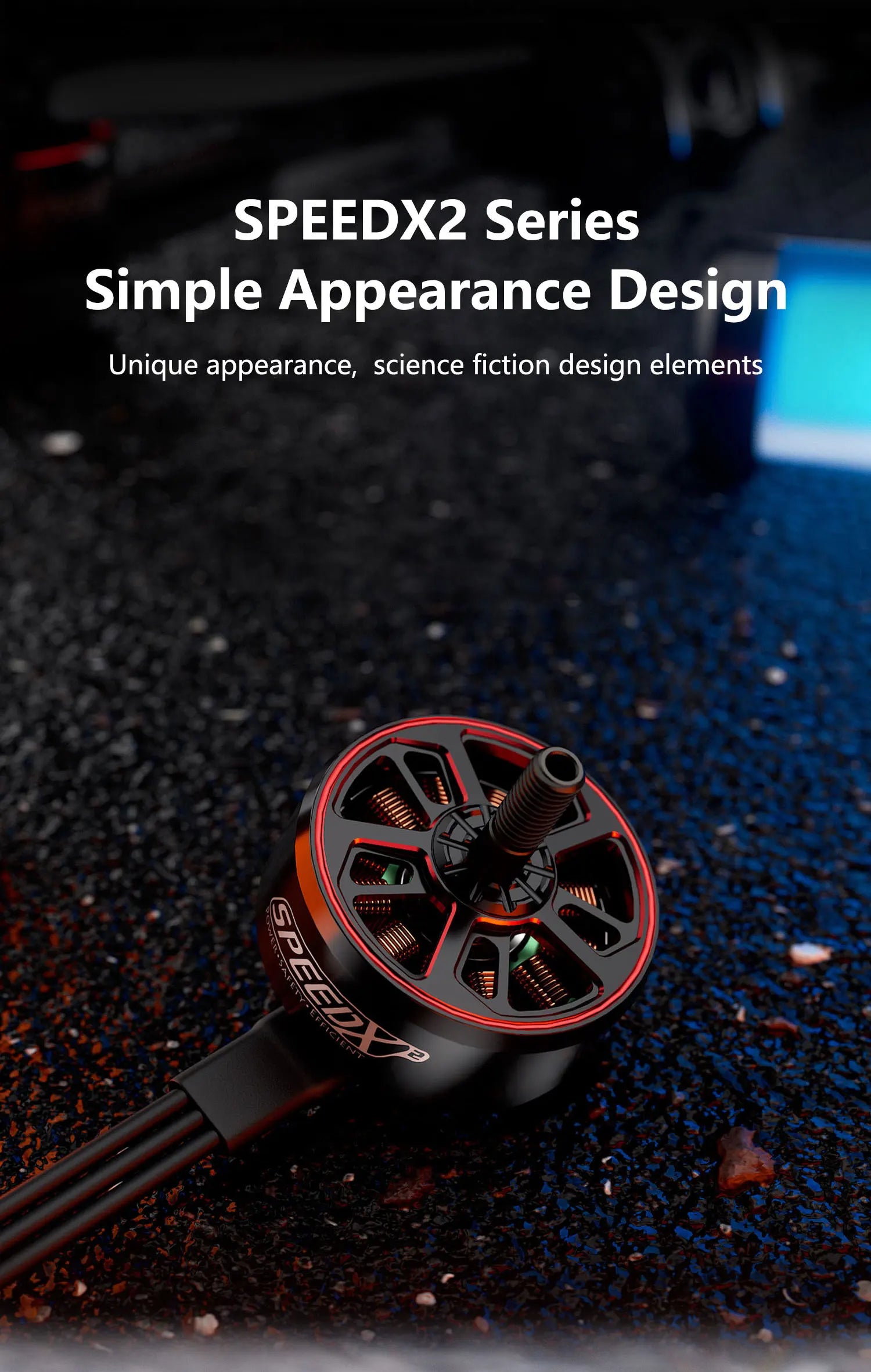 GEPRC SPEEDX2 2809 1280KV Motor, SPEEDX2 Series Simple Appearance Design Unique appearance, science fiction design elements 