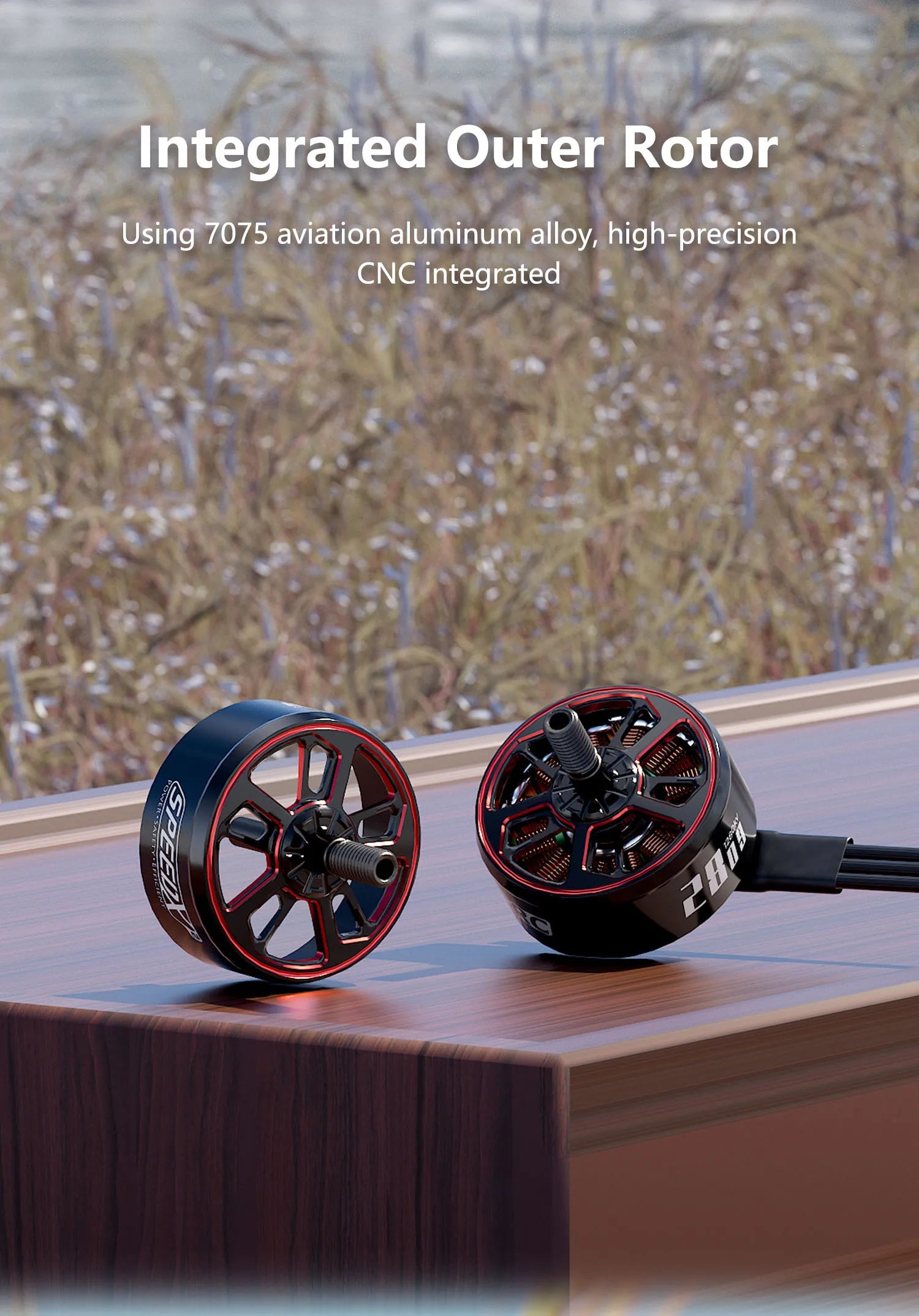 GEPRC SPEEDX2 2809 1280KV Motor, Integrated Outer Rotor 7075 aviation aluminum high-precision CNC integrated Using alloy