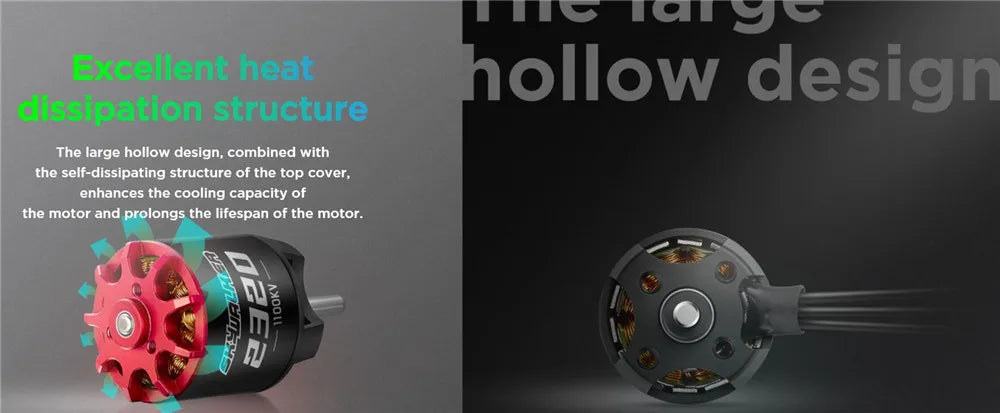 محرك Hobbywing SkyWalker الأصلي 2312 2316 2320 بدون فرشاة لطائرة Rc/جناح ثابت 8 large hollow design enhances the cooling capacity of the motor . self-dissi