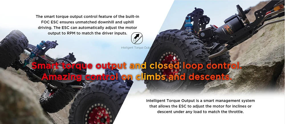 Hobbywing Quicrun Fusion Se, intelligent torque output feature of the built-In FOC ESC ensures unmatched downhill