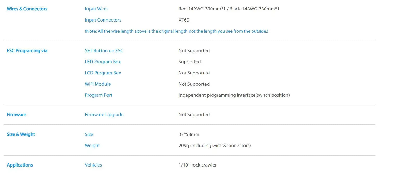 HobbyWing QuicRun Fusion Pro, All the wire length above is the original length not the length you see from the outside:)