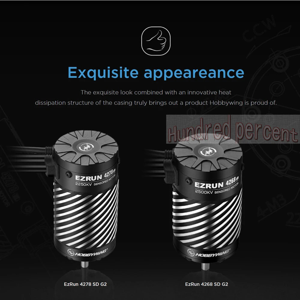 Hobbywing is proud of Hundrer per cent EZRUN 2250kV 