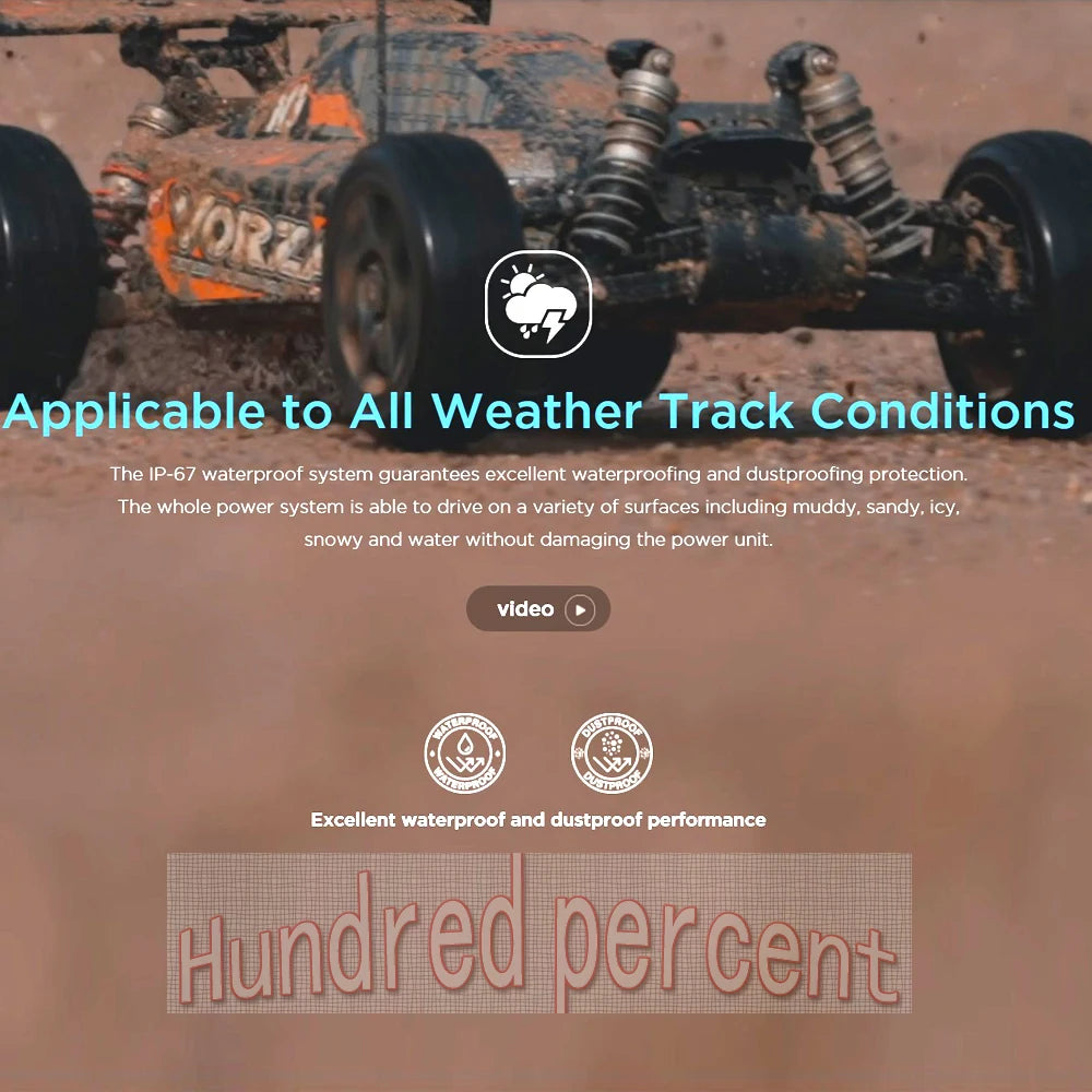 the whole power system is able to drive on a variety of surfaces including muddy;