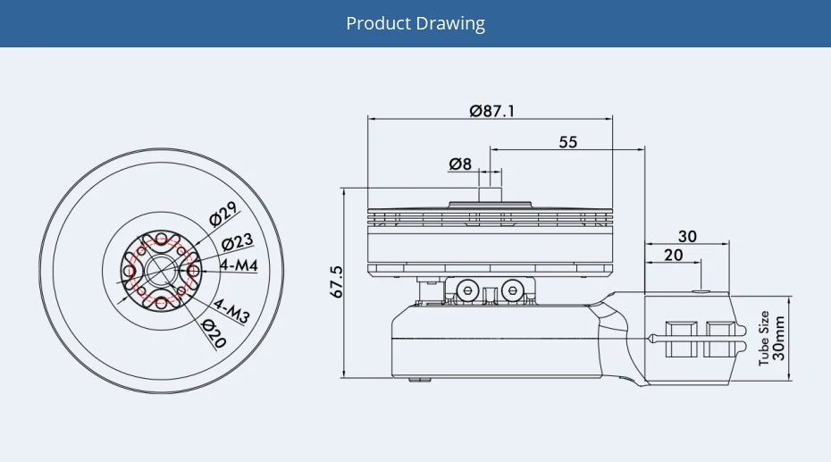 T-MOTOR XU8-X Arm Set SPECIFICATIONS Brand