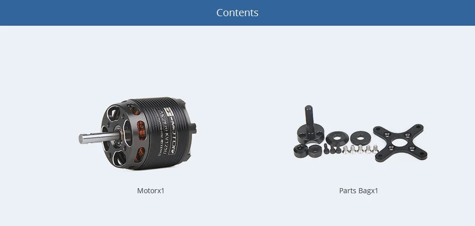 T-motor AS2820 Long Shaft Brushless Motor - KV880 KV1050 KV1250 2.8KG Thrust specially designed for 20-30E 3D and F3A 15 T-motor, Contents Motorx1 Parts Bagx1 1