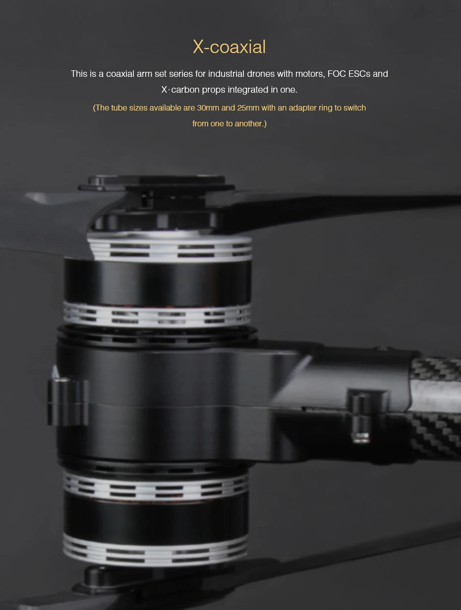 T-motor, coaxial arm set series for industrial drones with motors, FOC ESCs and