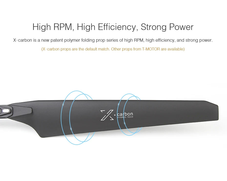 T-motor, X:carbon is a new patent polymer folding prop series of high RPM,