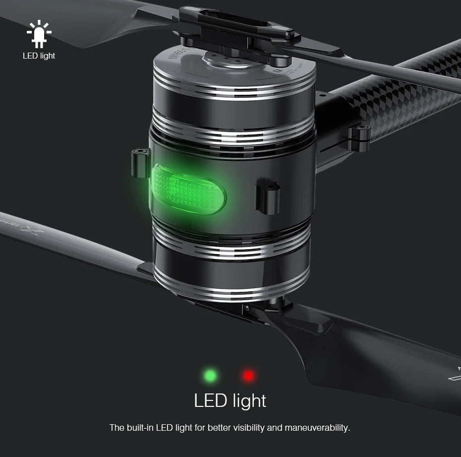T-motor, built-in LED light for better visibility and maneuverability .