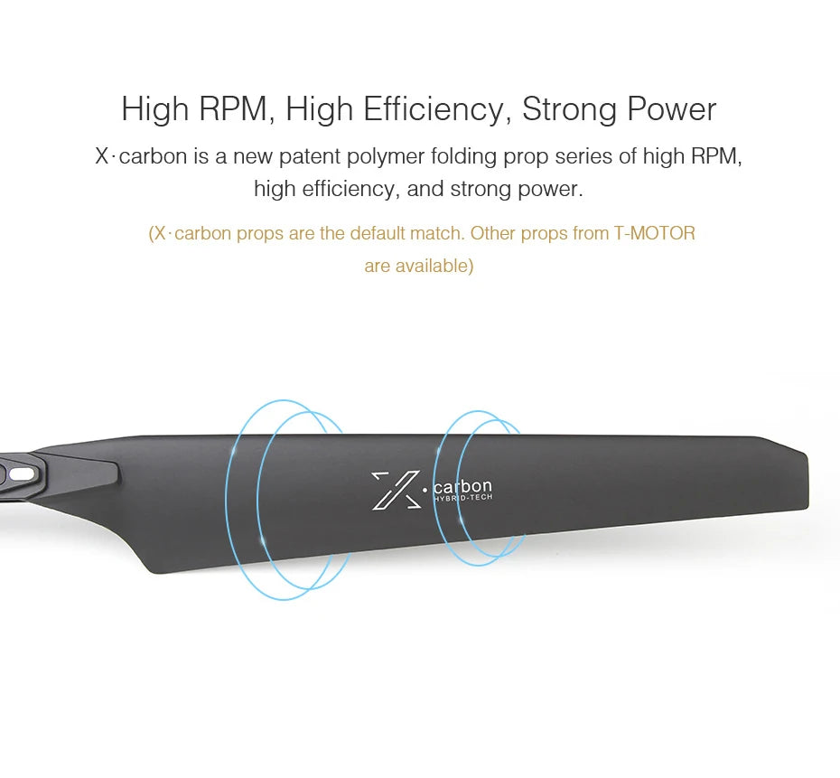 T-MOTOR, X-carbon is a new patent polymer folding prop series of high RPM,