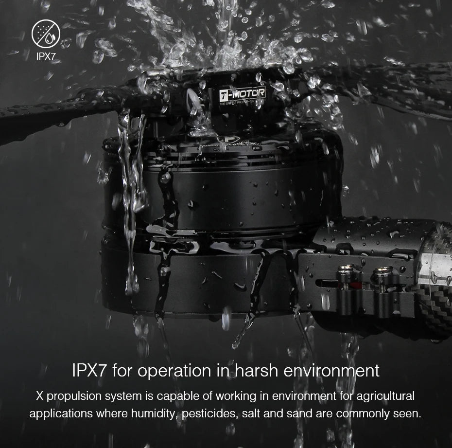 T-MOTOR, X propulsion system is capable of working in environment for agricultural applications . humidity, pest