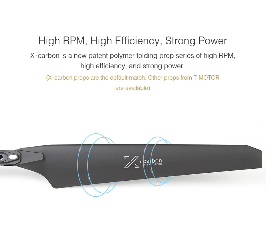 T-motor, X-carbon is a new patent polymer folding prop series of high RPM,
