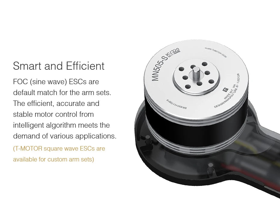 T-motor, Smart and Efficient FOC (sine wave) ESCs are 8 42 default