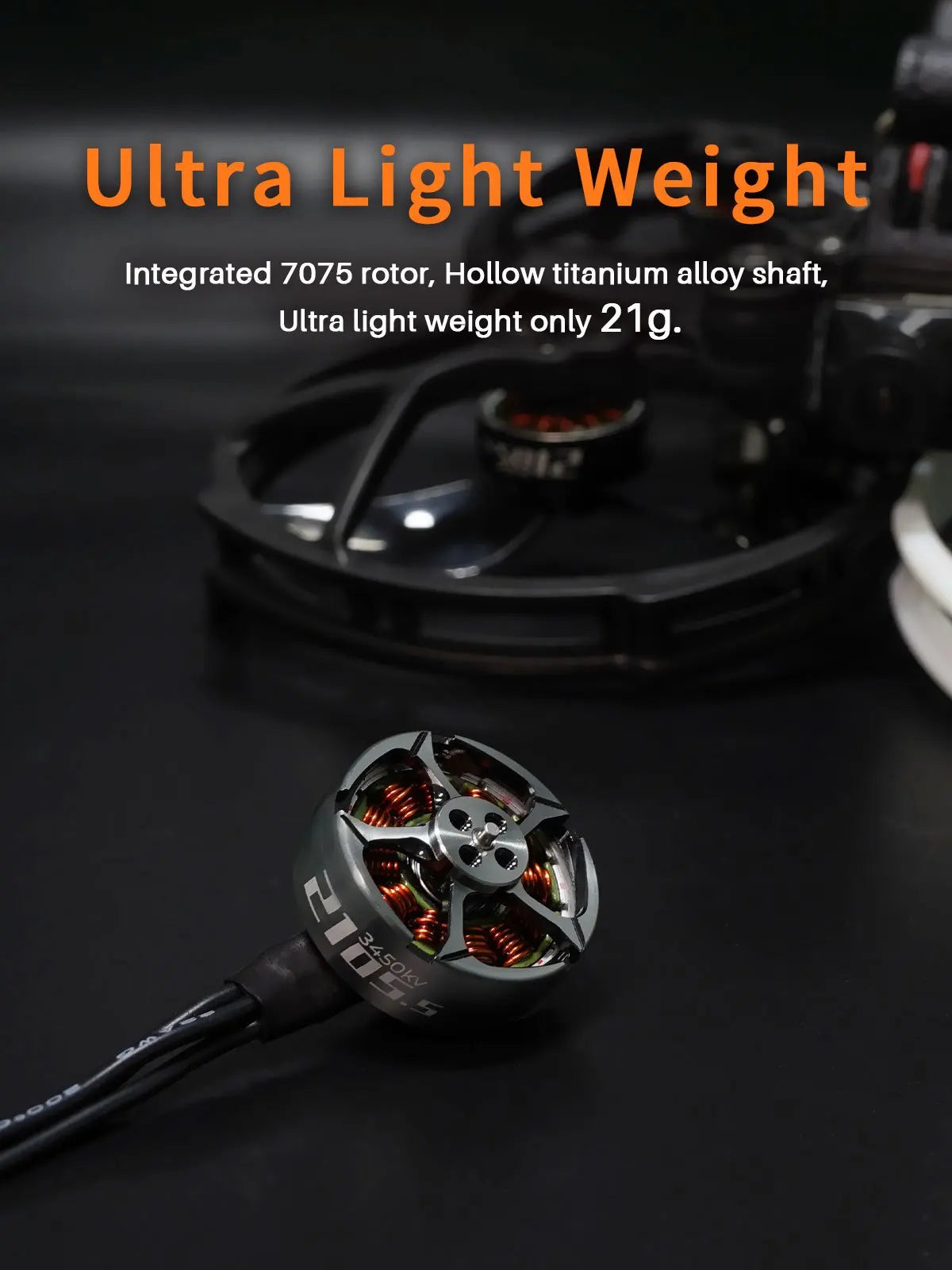 GEPRC SPEEDX2 Motor, Ultra Light Weight Integrated 7075 rotor, Hollow titanium alloy shaft, Ultra light weight