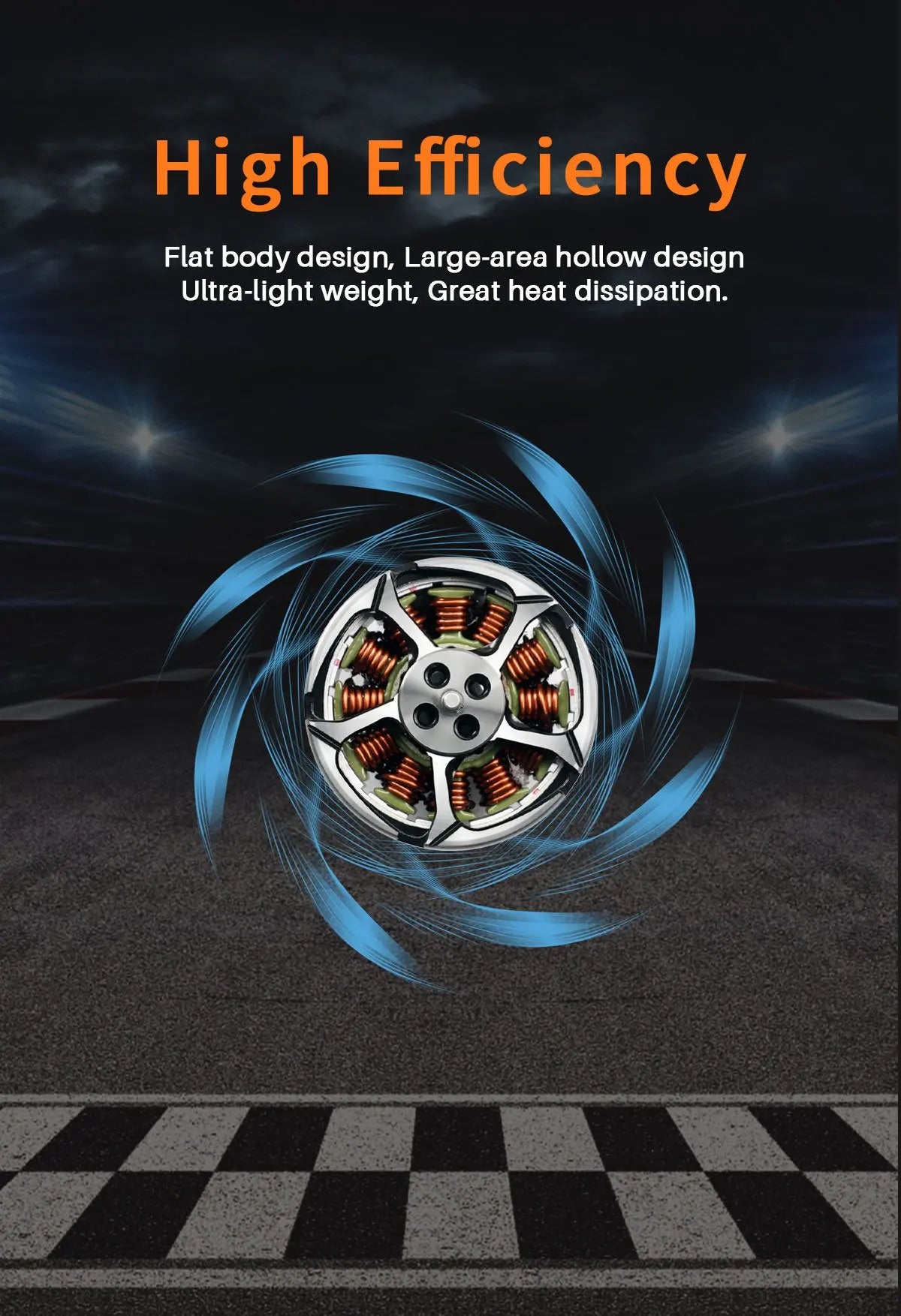 GEPRC SPEEDX2 Motor, High Efficiency Flat body design Large-area hollow design; Great heat dissipation: