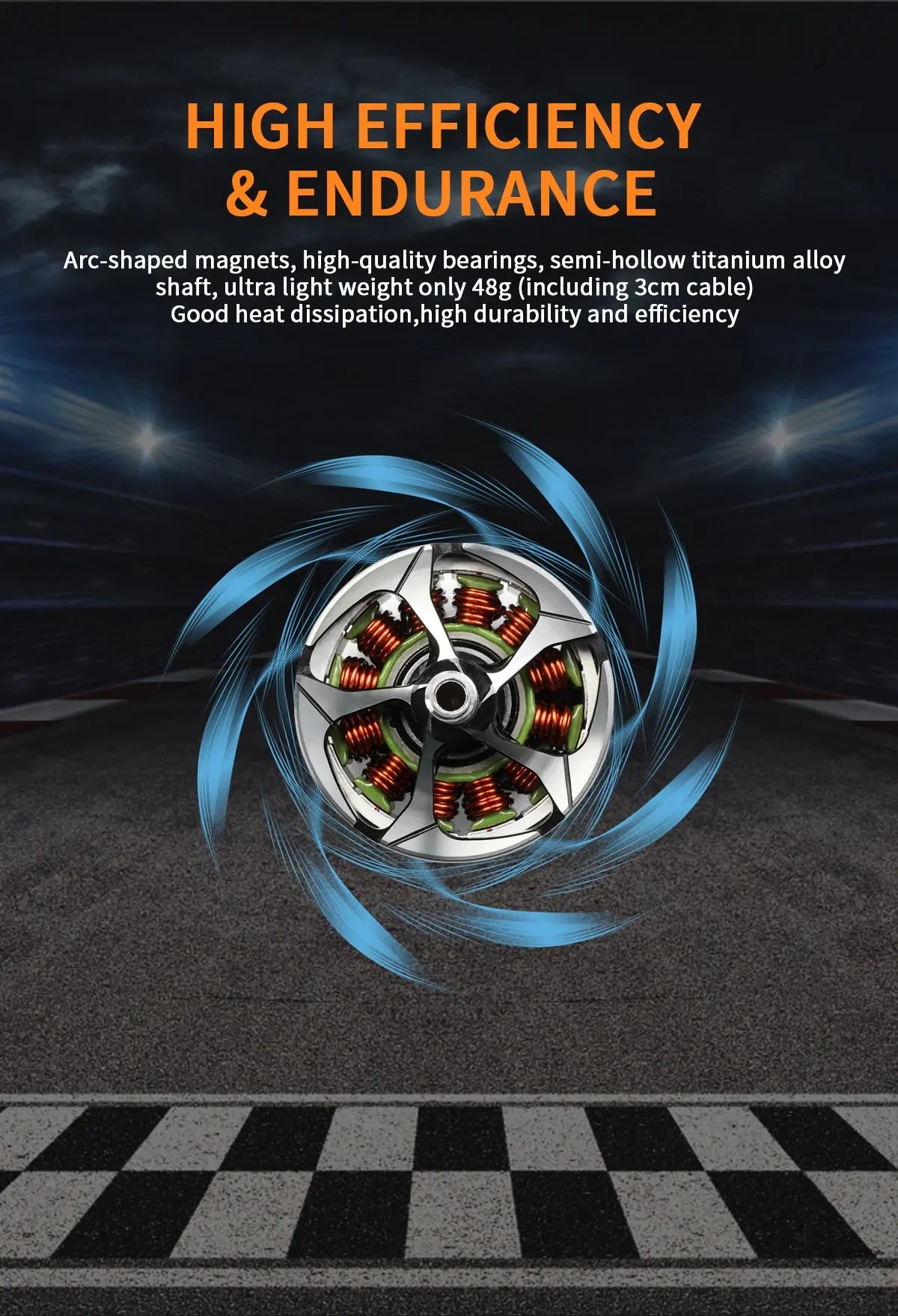 GEPRC SPEEDX2 2806.5 1350KV/1760KV Motor, HIGH EFFICIENCY & ENDURANCE Arc-shaped magnets,