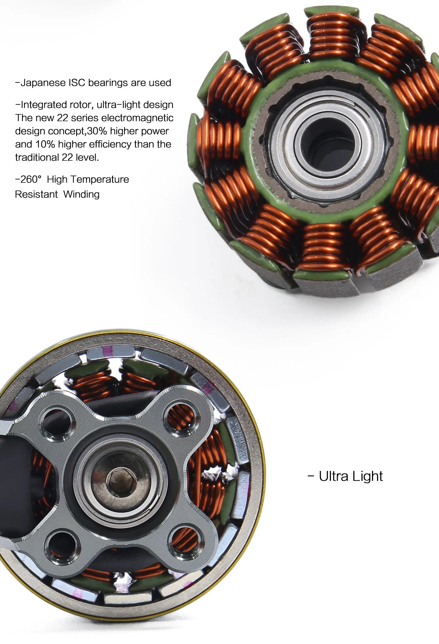 GEPRC GR2207.5 Motor, 22 series electromagnetic design concept,3o% higher power and 10% higher efficiency than the MI traditional