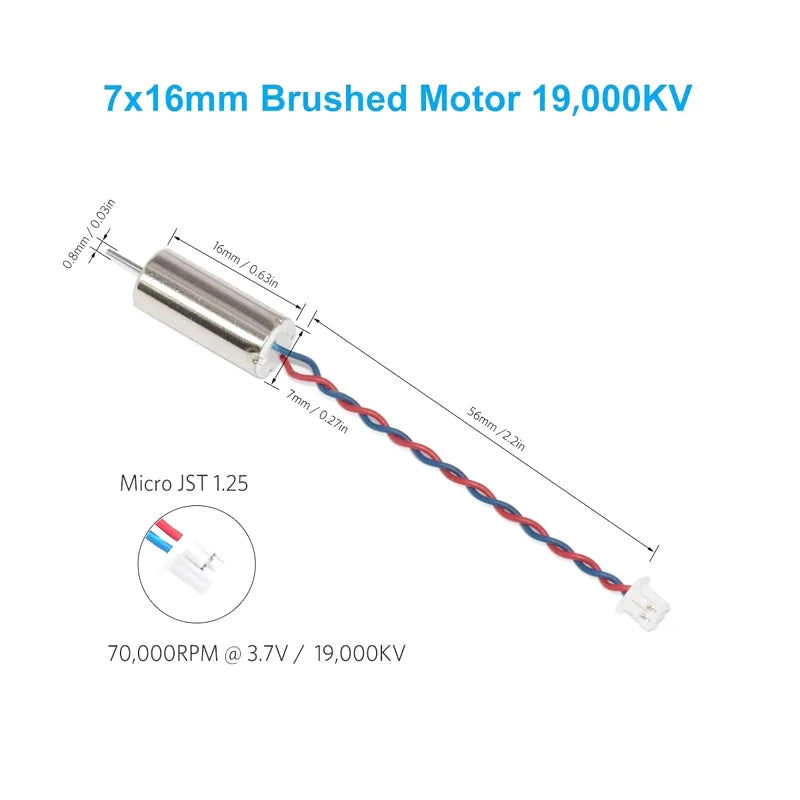 BETAFPV Cetus Motor, 7x16mm Brushed Motor 19,000KV Micro JST 1.25 70,OO