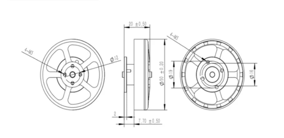 features: 1.Machined aluminum front housing with four fan-style cooling holes that pump