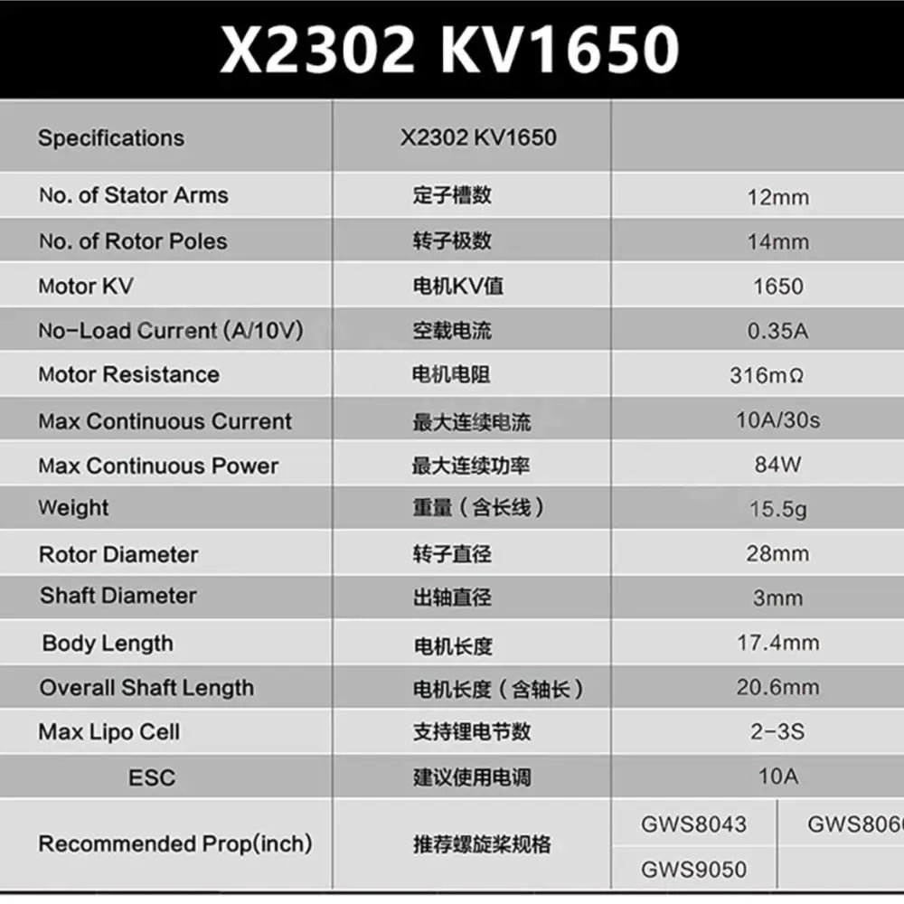 Sunnysky F3P Indoor Power Motor, X2302 KV165O No. of Stator Arms 2703 12mm