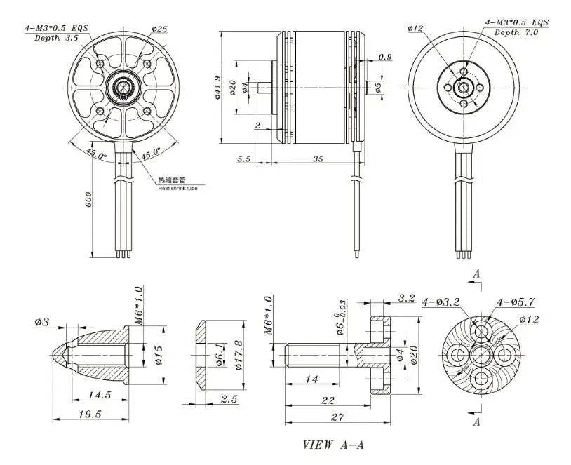 SUNNYSKY X3515S 400KV Brushless Motor SPECIF