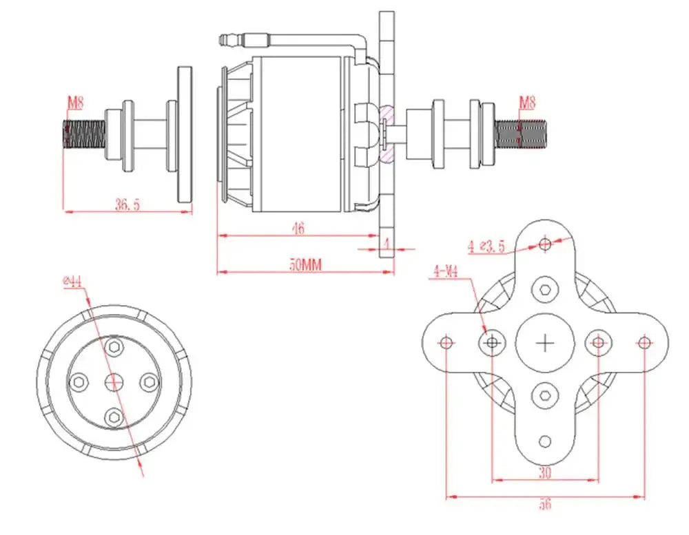 EMAX GT Series GT3520-05 925KV Brushless Motor for RC Airplanes Aircraft a cooling fan machined into the bell cap is also new to the design .