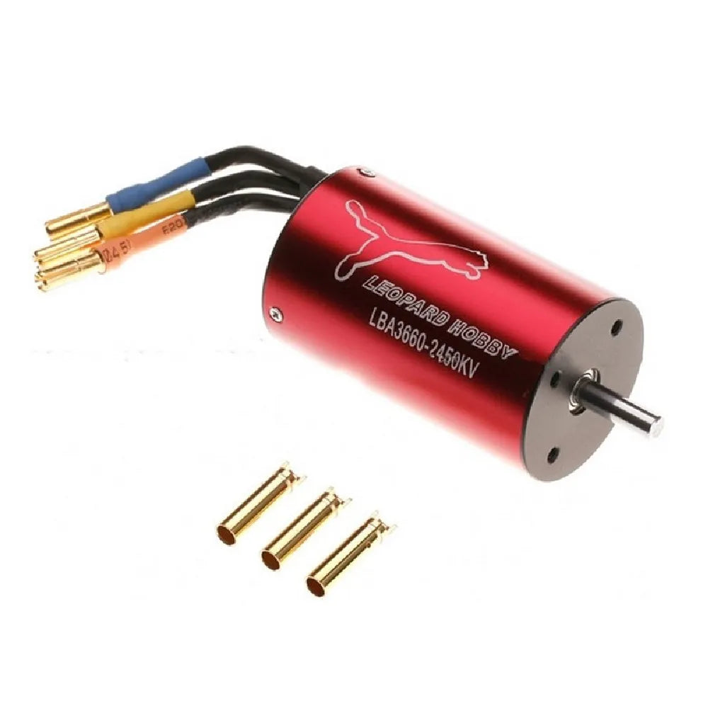 Leopard Hobby LBA3660/10T 2450KV 2 pole Inrunner Brushless Motor for RC Cars Remote control boat 6 Mounting hole depth Length of extended shaft Shaft Dia.